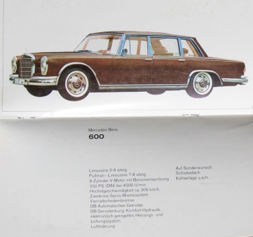 Mercedes-Benz Modelprogram 1965 Carbrochure (8855)